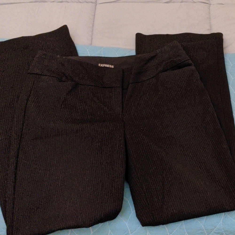 Black Pinstripe Express Dress Pants